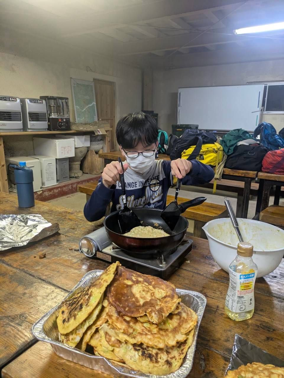 お好み焼きを焼く